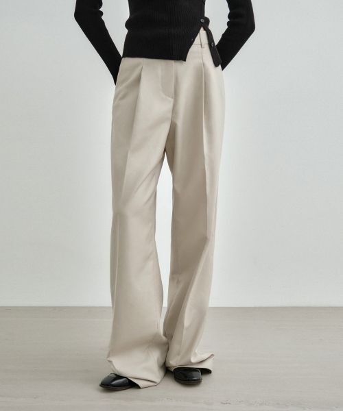 몽돌 mongdol 원턱 와이드 슬랙스 베이지 MDPT025BEIGE