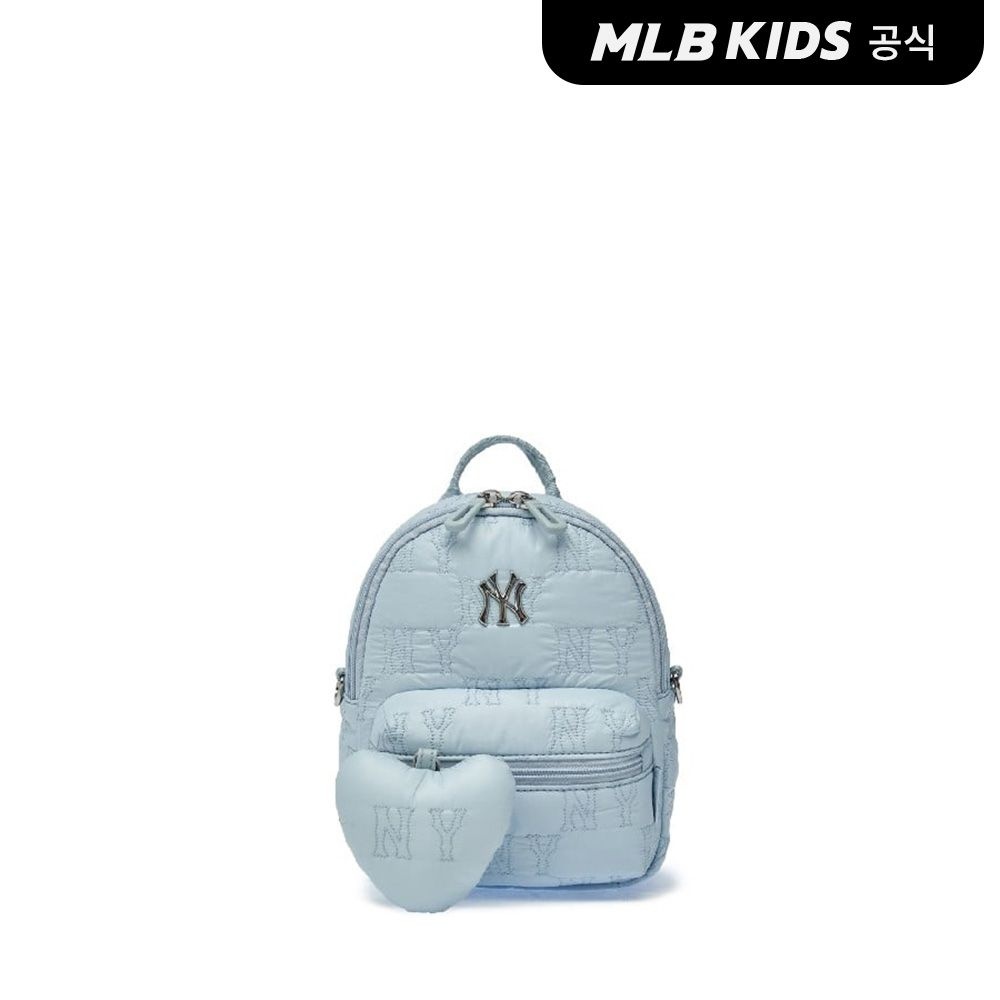 MLB 키즈 (공식)26N 모노그램 퀼팅 미니 백팩 NY (L.Blue) 7ABKM076N-50BLL