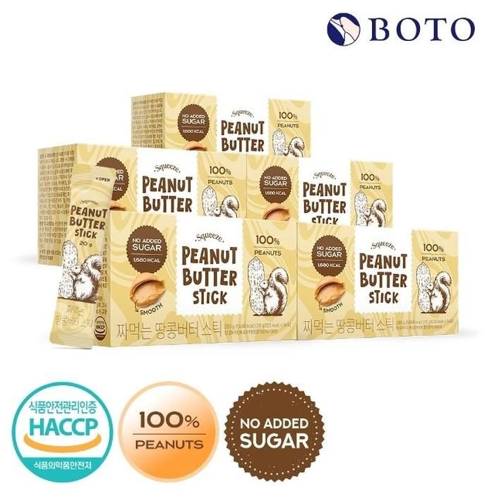 [보뚜] 짜먹는 땅콩버터 스틱 20g x 14포 x 5박스