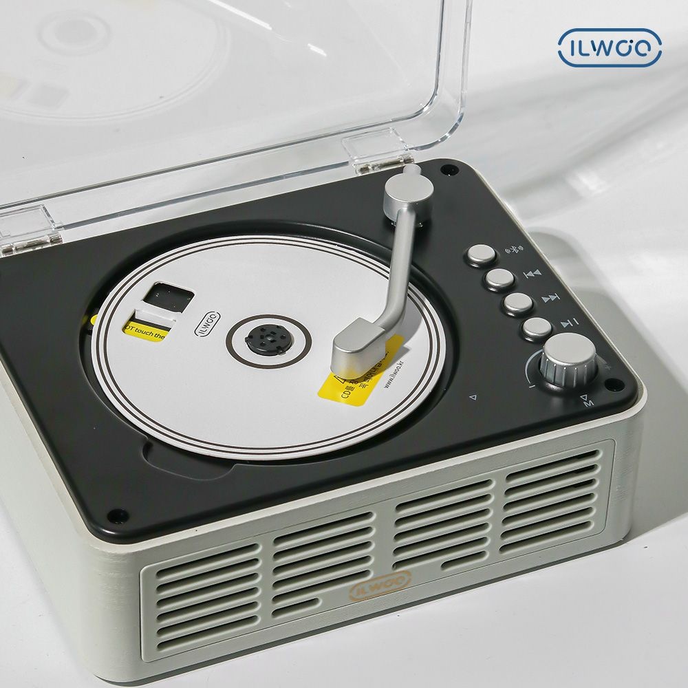 [롯데백화점]  일우 휴대용 무선 CD플레이어8 IW-L24 블루투스 탁상용 FM라디오 USB 턴테이블ST