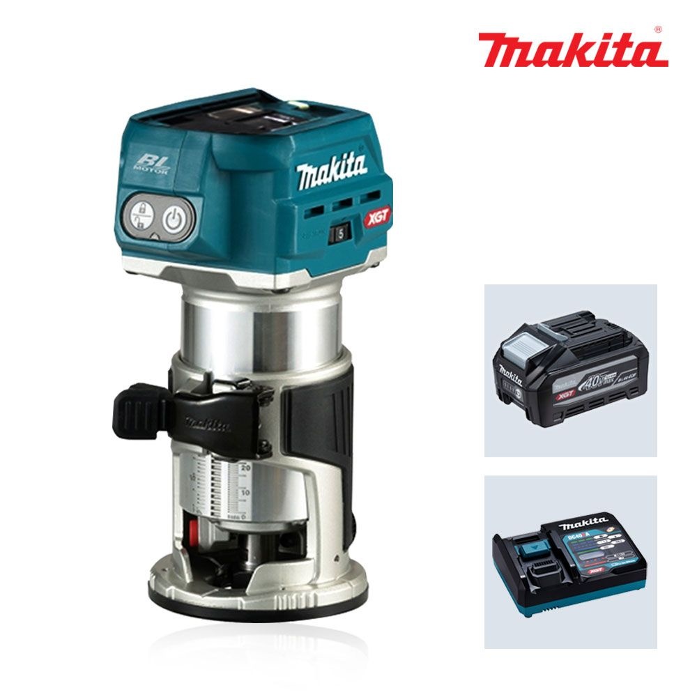 마끼다 마끼다 40V 충전트리머 RT001GM101F 4.0Ah(고출력) 배터리1팩 충전루터 홈파기 6~8mm