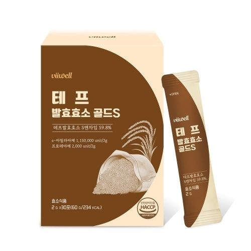 Charm Goods 비웰 테프 발효 효소 골드S 30포