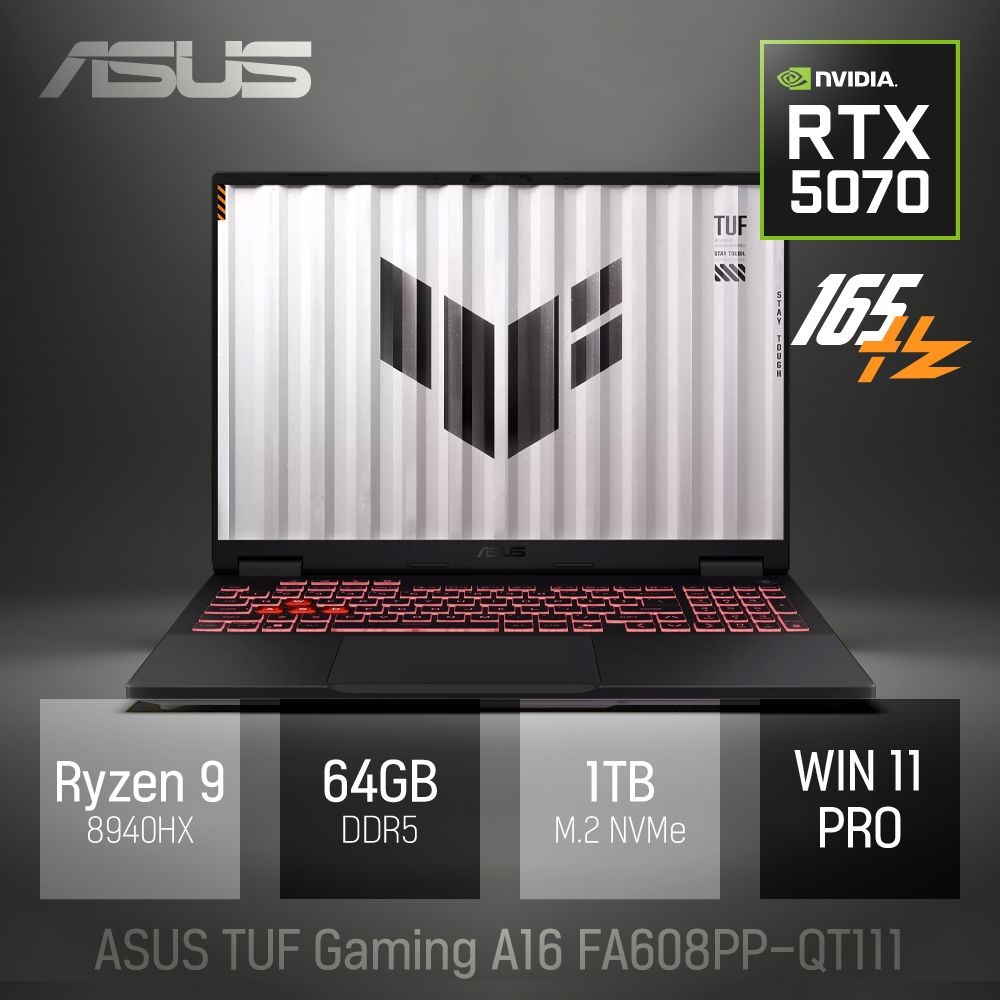 [오늘출발] ⓒ ASUS TUF Gaming A16 FA608PP-QT111 64GB 1TB WIN11 / 16인치 게임 편집용 고성능 코딩 캐드 노트북