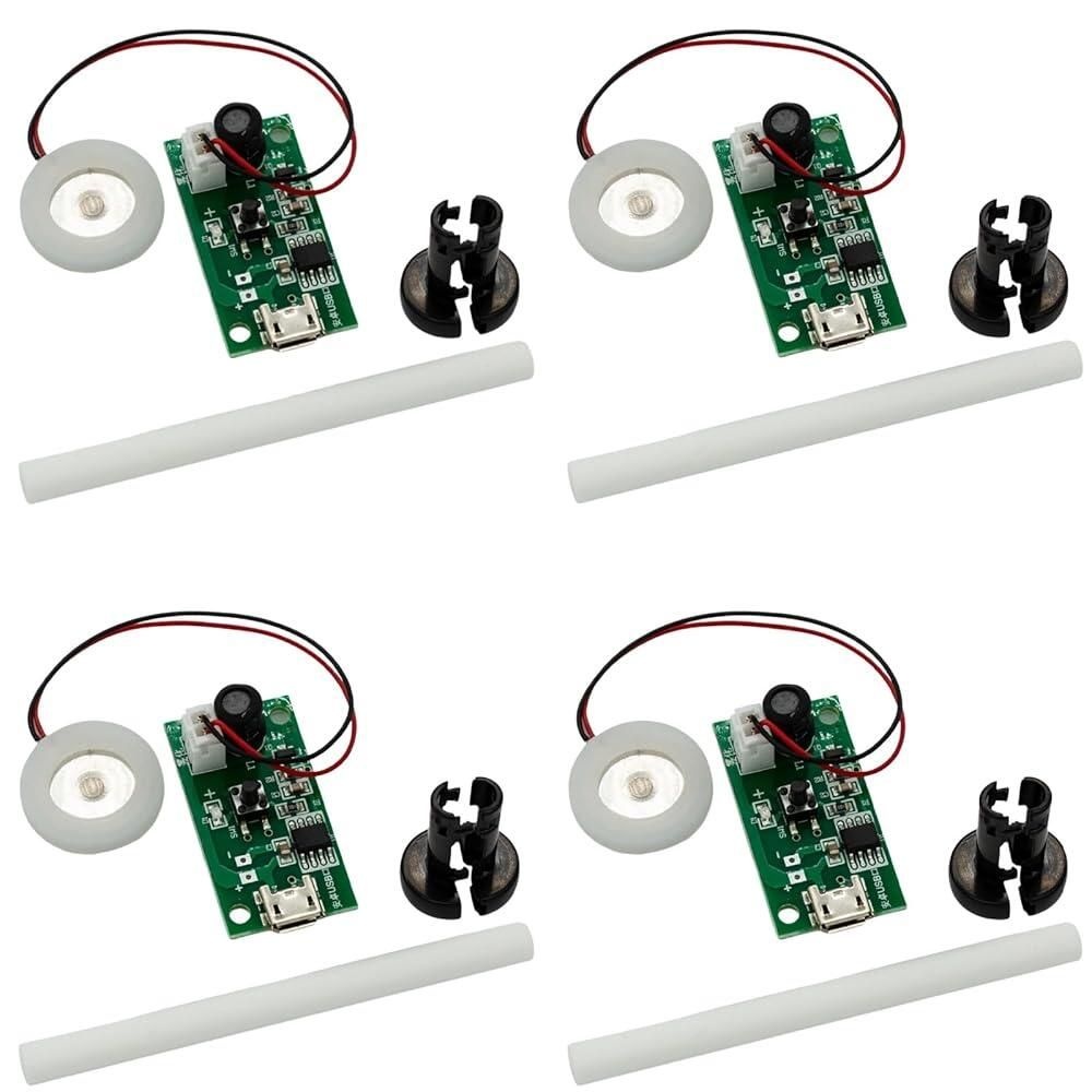 YFUSET [해외] 4피스 5V USB 가습기 분무 디스크 키트 회로 보드 스프레이 모듈 포함 전문 DIY 홈 실험 인큐베이터 장비 호환 [호환]
