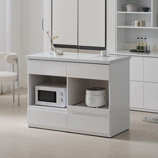 코디 E0 키높은 광파오븐 인조대리석 아일랜드 홈바 식탁 렌지대 수납장 1200X600 YDF298