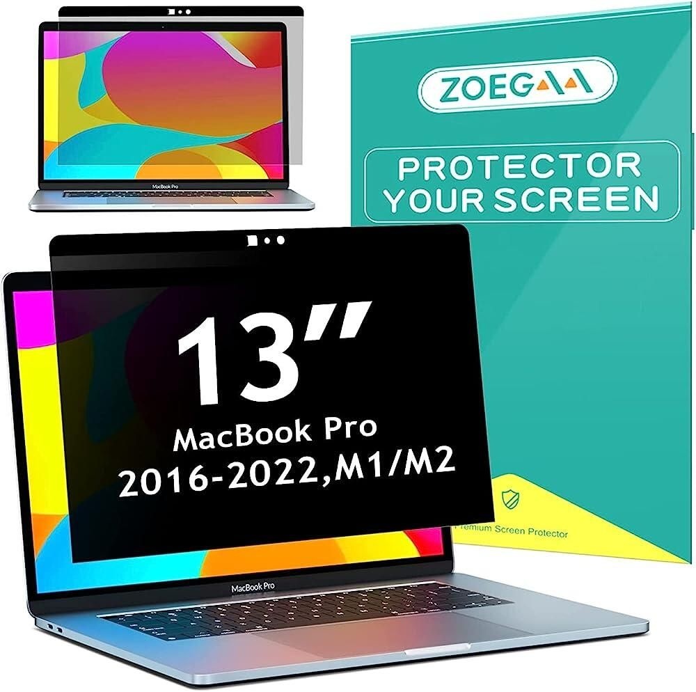 [해외] ZOEGAA 프라이버시 스크린 맥북 에어 13인치2018-2021 M1/맥북 프로 13인치2016-2022 M1 M2 마그네틱 탈착식 블루 라이트 방