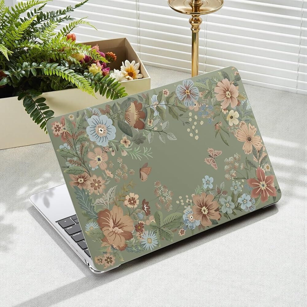 [해외] ICasso Compatible with MacBook Air 13 inch Case 2020-2018 Release A2337 M1 A2179 A1932 Cute Protective Plastic Hard Shell Case+Keyboard Cover for Mac