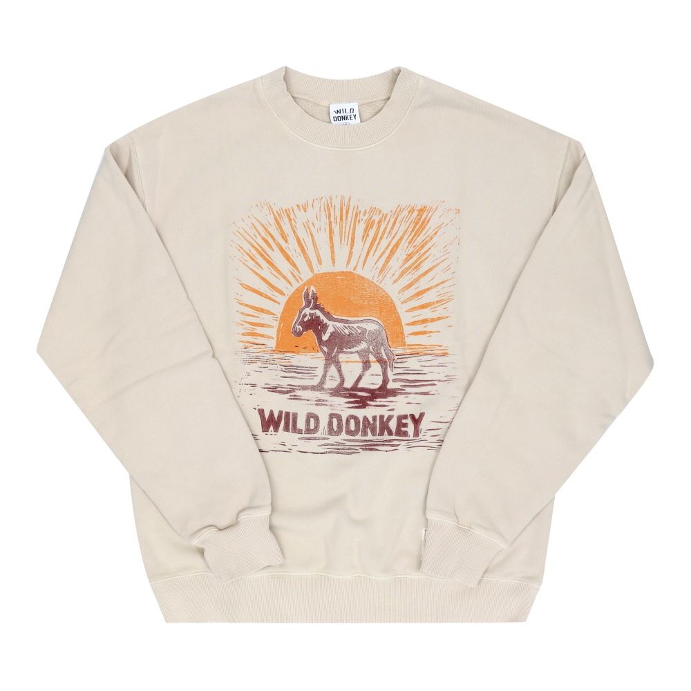 와일드동키 FG-RISING DONKEY CREWNECK TEA 라이징 동키 공용 맨투맨