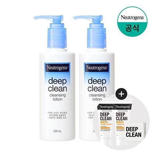 뉴트로지나 [뉴트로지나]뉴트로지나 딥클린 클렌징 로션 200ml x2 +(증)젠틀10gx2개+튜브클립