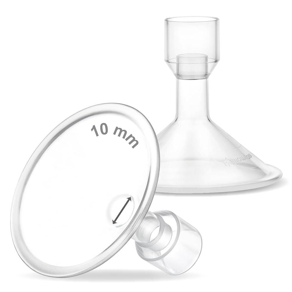[해외] 10mm Maymom MyFit 쉴드 Pano 시리즈 Medela 유축기와 호환 - 개인핏 프리스타일 하모니 맥시 플렉스 커넥터 와이드머스/