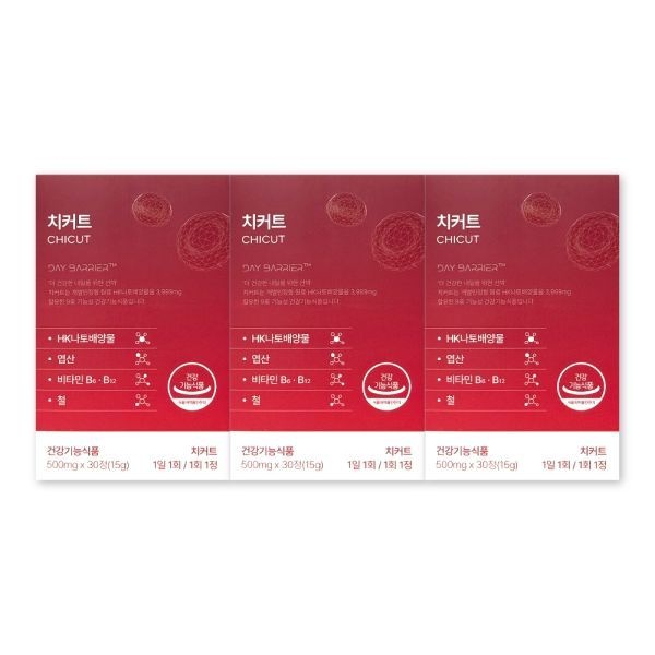 데이배리어 치커트 500mg X 30정 3박스 혈행뻥 리뉴얼
