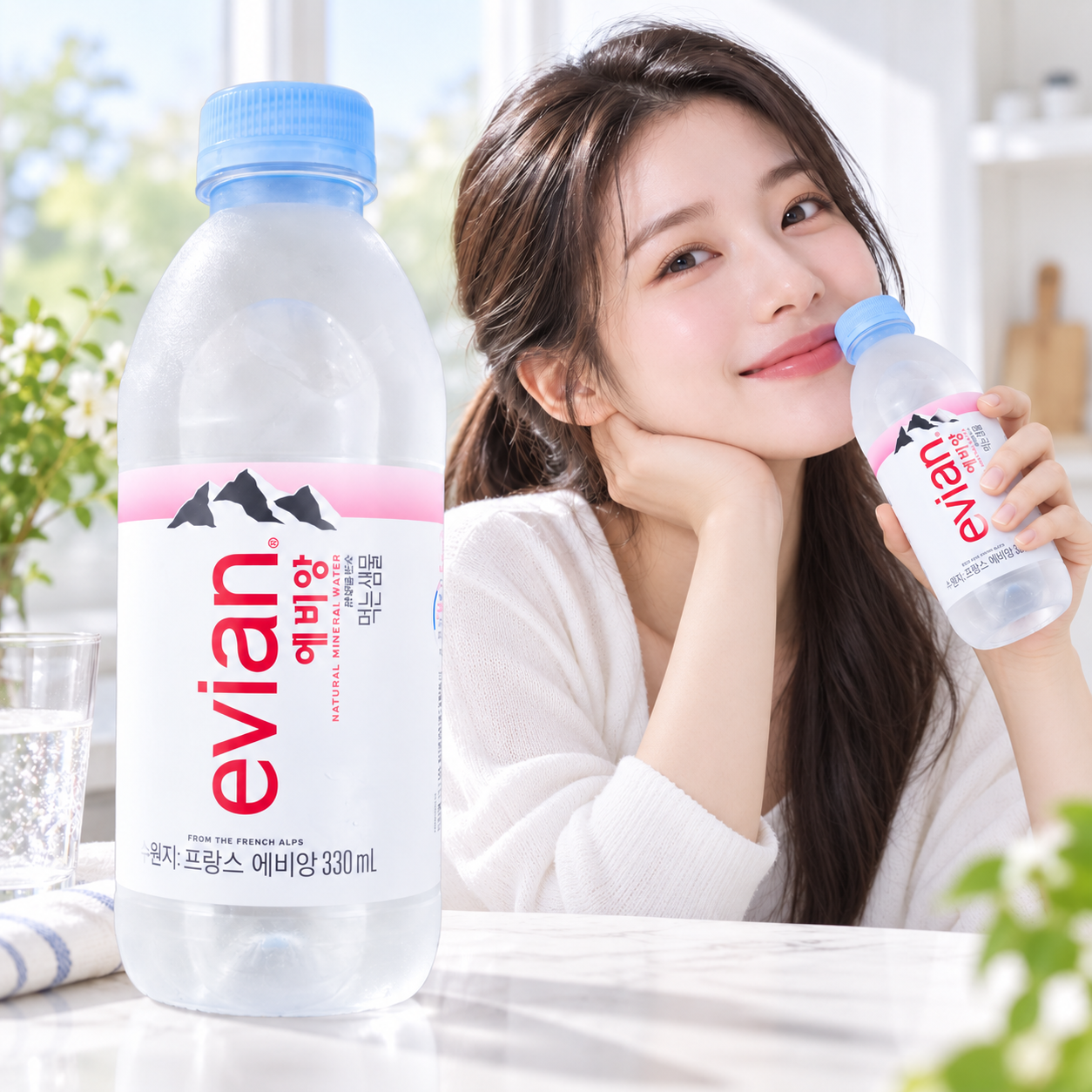 에비앙 미니생수 천연광천수 미네랄 330ml 24
