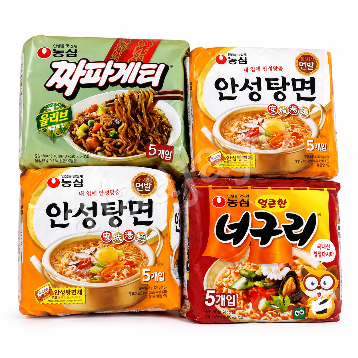 농심 인기라면 실속세트(안성탕면10+너구리5+짜파게티5) 총20봉