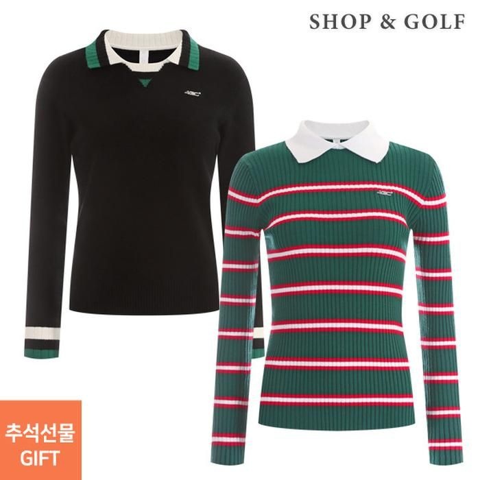 주식회사 샵앤 [샵앤][추석맞이무배] [2종세트] 여성 간절기 골프니트 3중 택2 무료배송