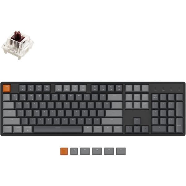 Keychron [해외] Keychron 키크론 K10 RGB 풀 사이즈 레이아웃 핫스왑 기계식 키보드 Mac Windows 호환 104키 블루투스 무선 USB 유선 게이밍
