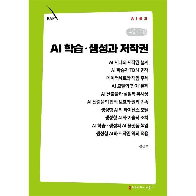 커뮤니케이션북스 AI 학습·생성과 저작권 (큰글자책) / 김경숙