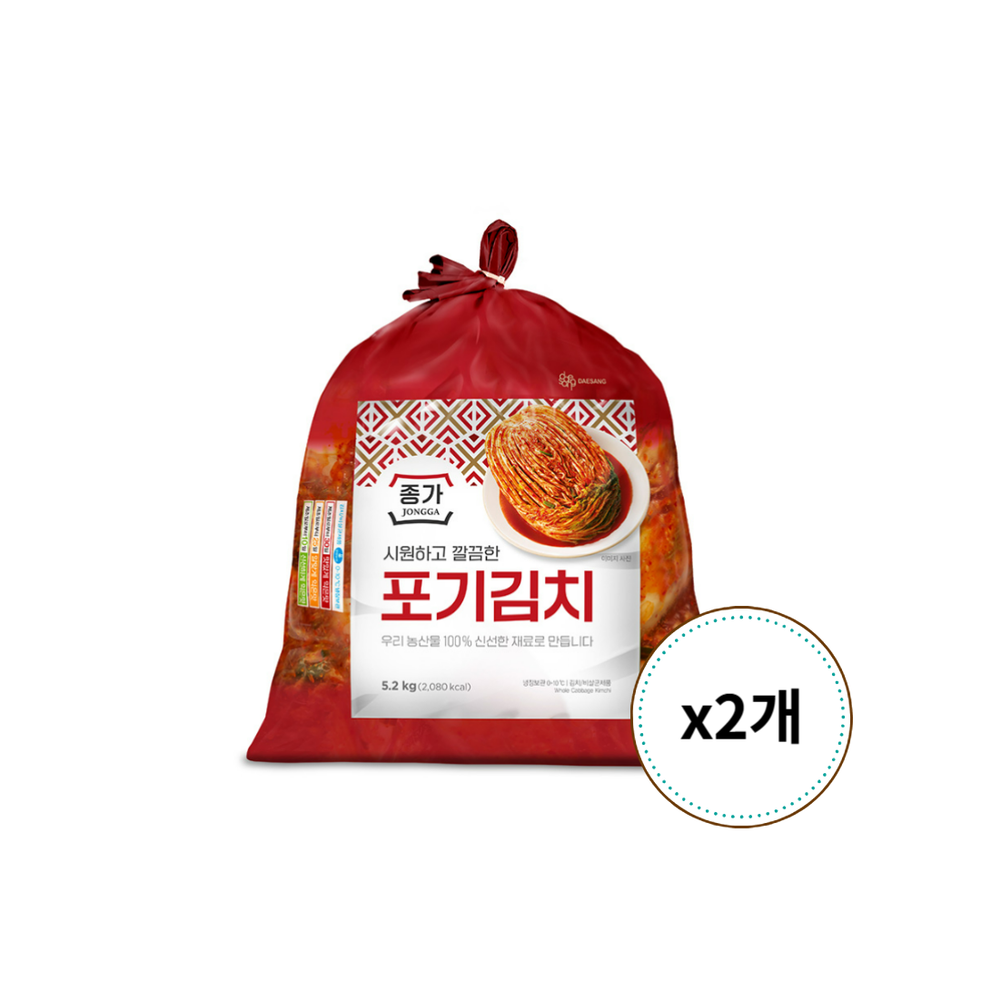종가 중부식 포기김치 10.4kg (5.2kg x 2개)
