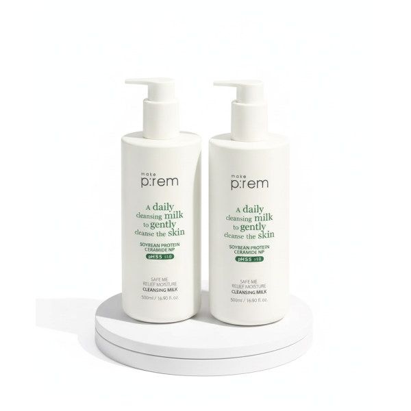 MAKEPREM [2pack] 세이프 미 릴리프 모이스처 클렌징밀크 500ml 1431136