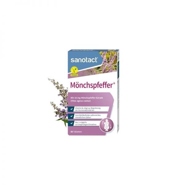 [Besuche den sanotact-Store][해외] sanotact 몽크페퍼 정제 – 15 mg 비텍스 아그누스 카스투스 비타민 B6, 마그네슘 및 판토텐산 함유 호르몬 활동 조절