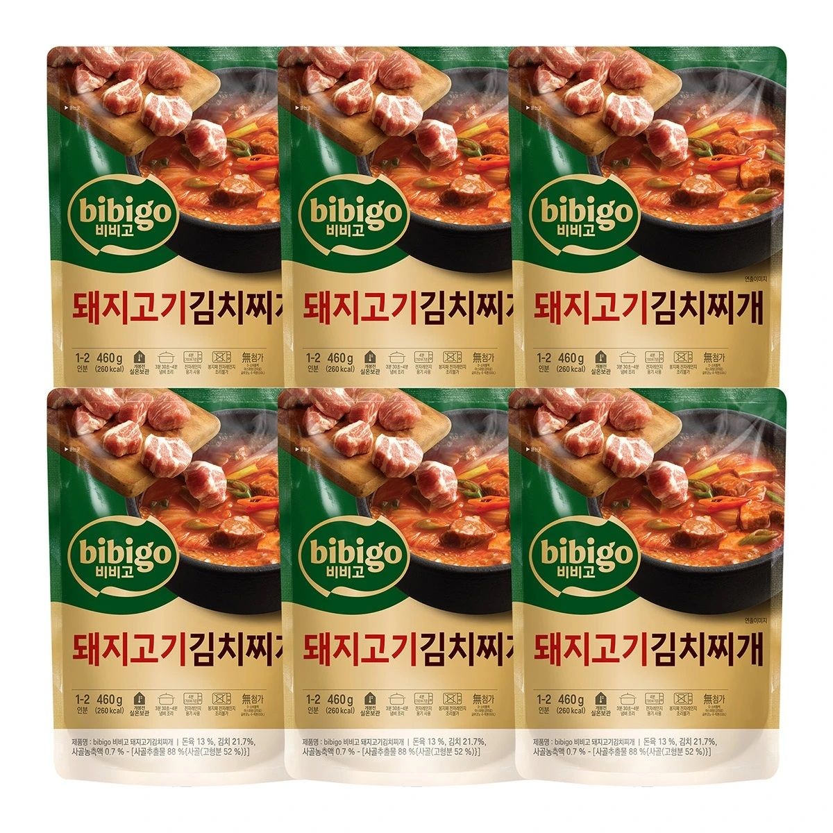 무료배송 CJ 비비고 돼지고기 김치찌개 460g x 6