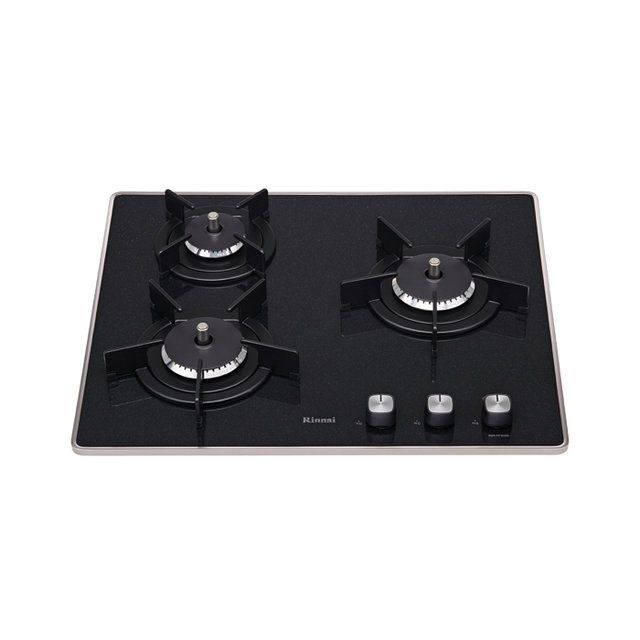 린나이 빌트인 가스레인지 3구 RBR-PF6000P (LPG, 블랙, 큐브 노브, 가스역류 누설방지)