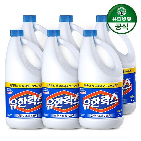 유한락스 [유한양행] 유한락스 레귤러 2L 용기 x 6개