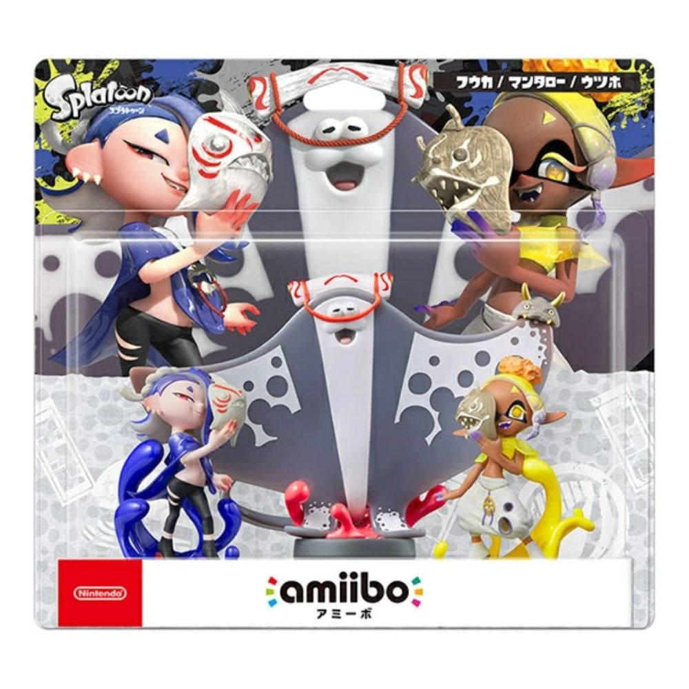 [해외] 닌텐도 <b>스플래툰</b> 아미보 amiibo 스리미 연합 세트 <b>레이더스</b> 후우카 우츠호 만타로