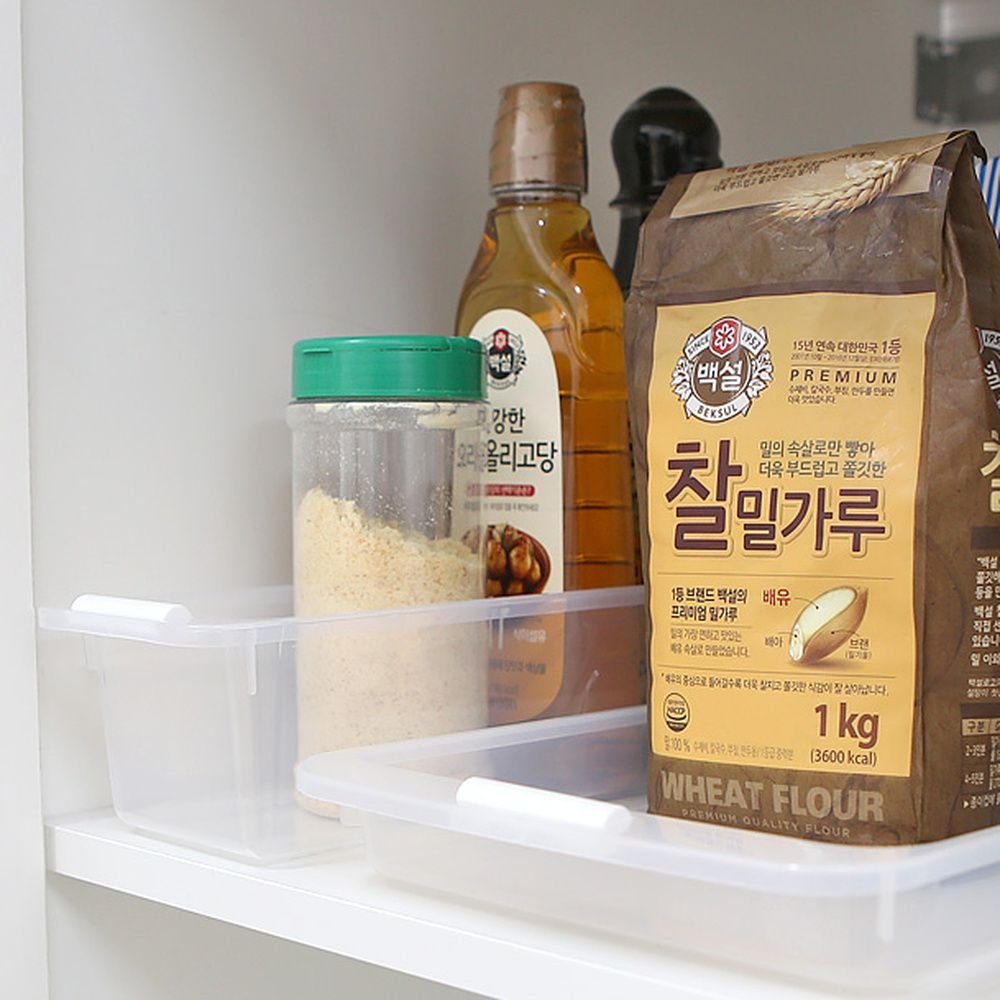 inomata 주방 선반 트레이 냉장고 식품 보관 슬림 투명 수납 정리함