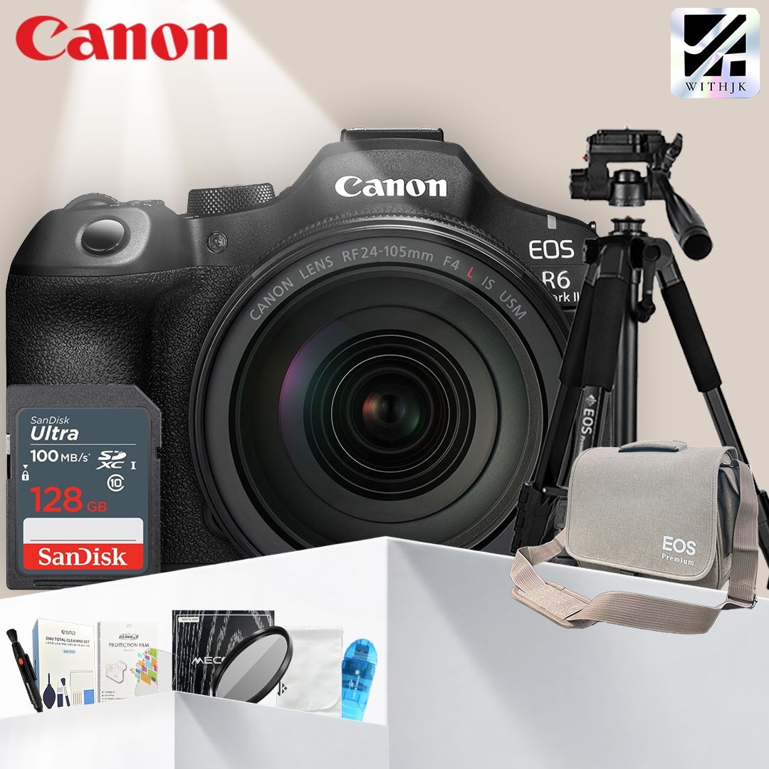 캐논 캐논 EOS R6 Mark III + RF 24-105mm F4L IS USM KIT  / 프리미엄 삼각대 패키지 (128GB 메모리 + 삼각대 + 가방 +악세사리) -JKW