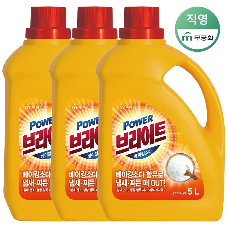 무궁화 브라이트 베이킹소다 액체세제 5L x 3개 (1BOX)