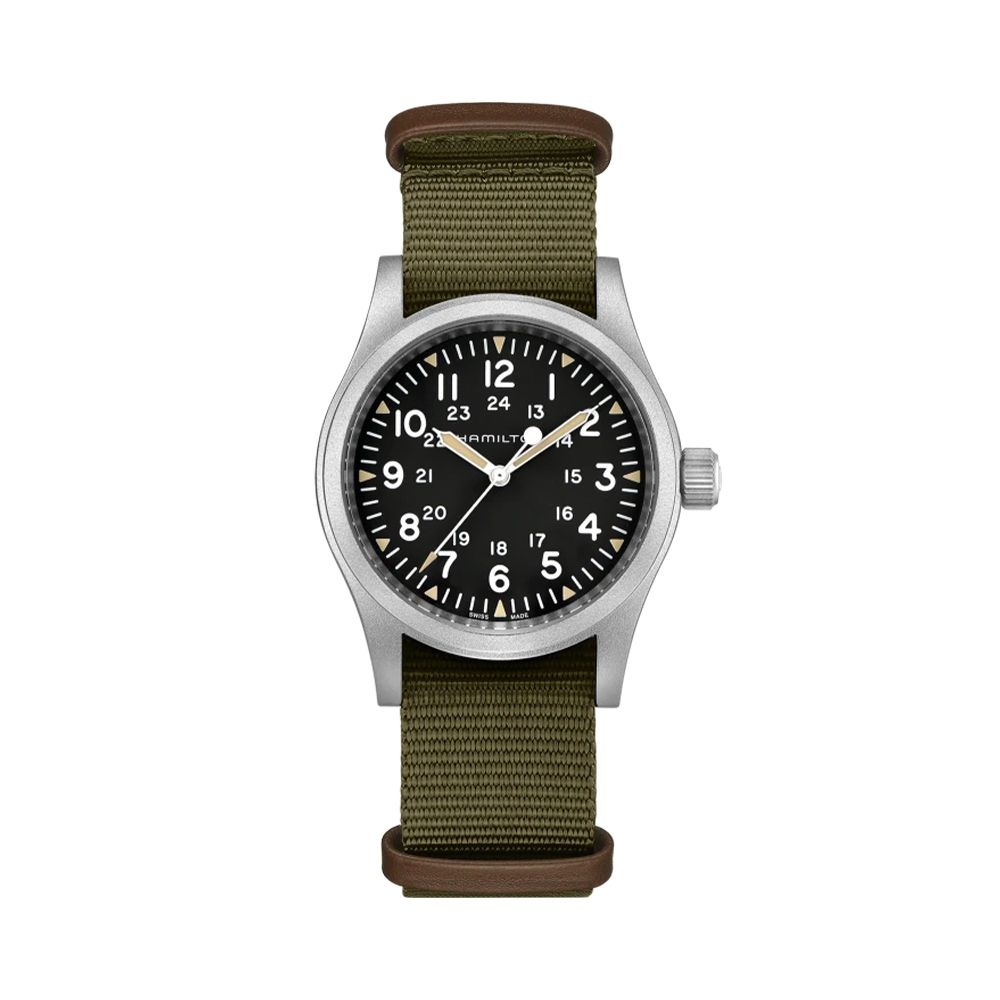 해밀턴 H69439931 카키필드 남성 나토밴드 메커니컬 38mm