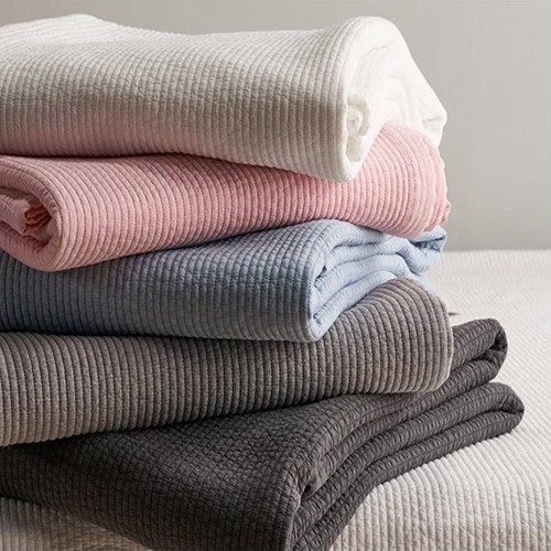 바숨 순면 워싱 줄누빔 피그먼트 침대패드 겸 이불 SSQK패밀리사이즈5colors