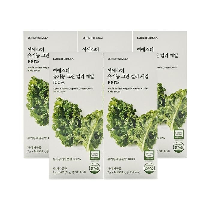에스더포뮬러 여에스더 유 기농 그린 컬리 케일 100% 2g x 14포 x 5박스