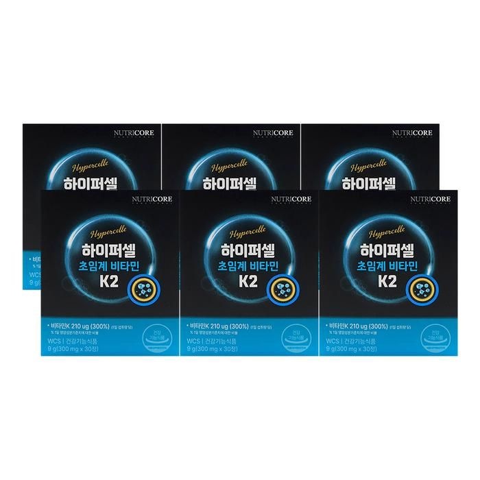 뉴트리코어 하이퍼셀 초임계 비타민 K2 300mg x 30정 x 6박스