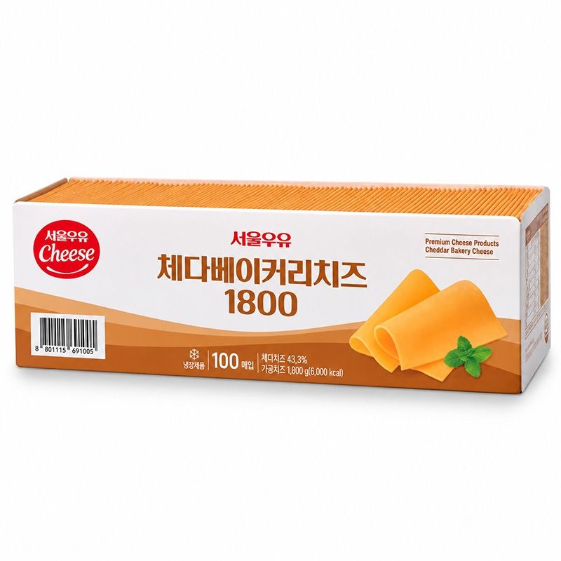 서울우유 체다 베이커리 치즈 1.8kg 100매 1개