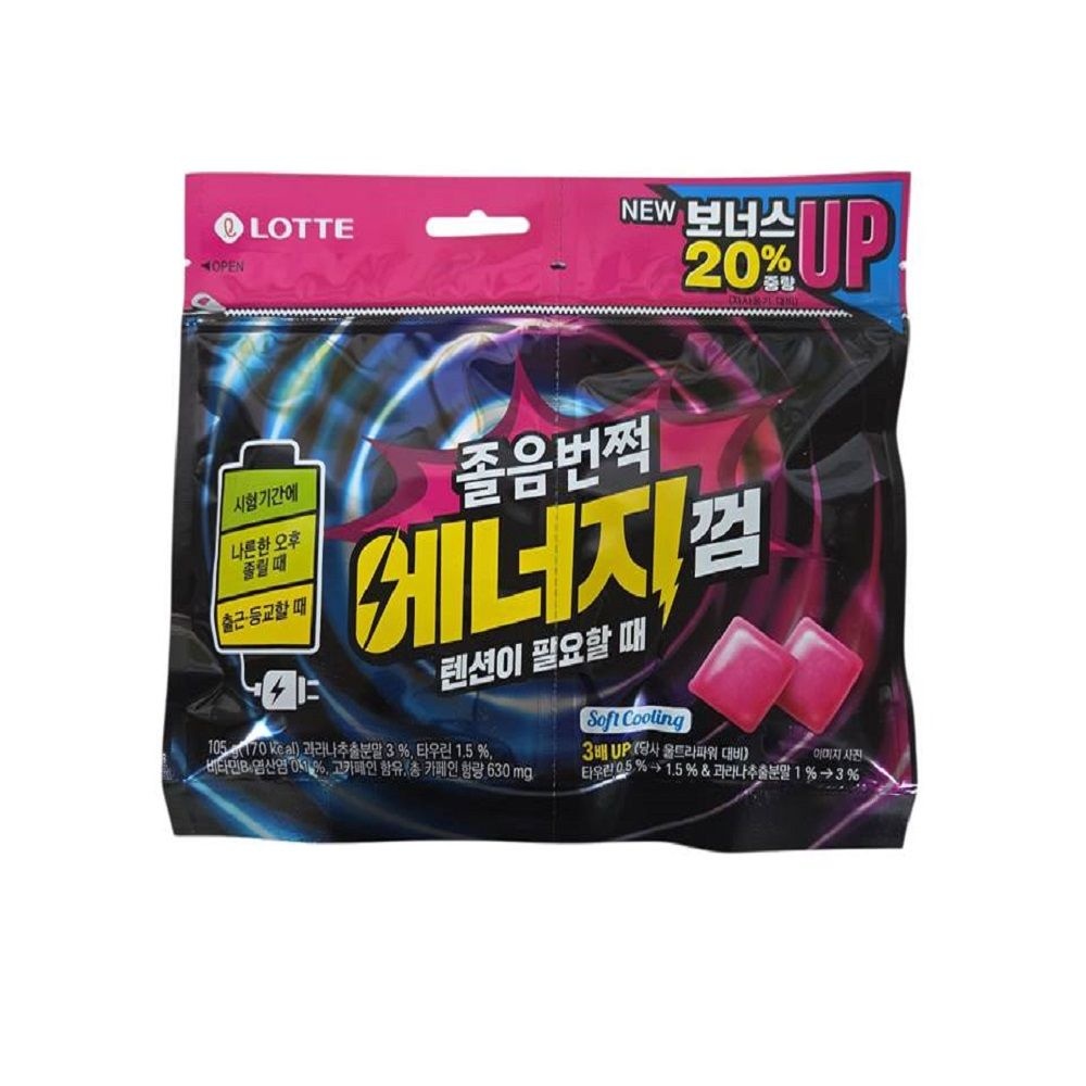 롯데제과 졸음번쩍 에너지껌 트윈리필 105g