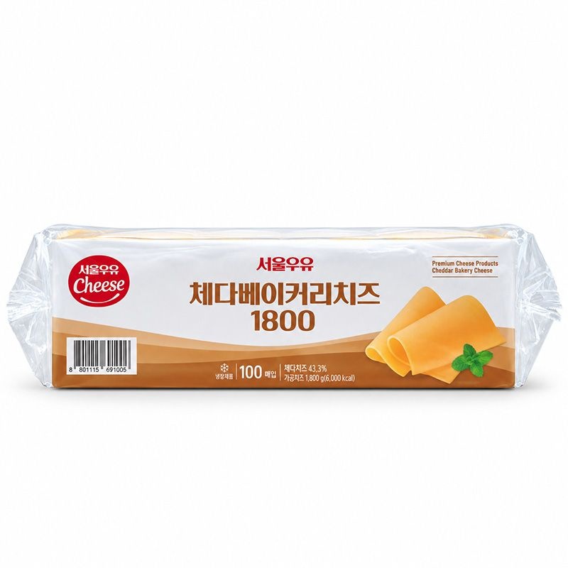 서울우유 체다 베이커리 치즈 1.8kg 100매