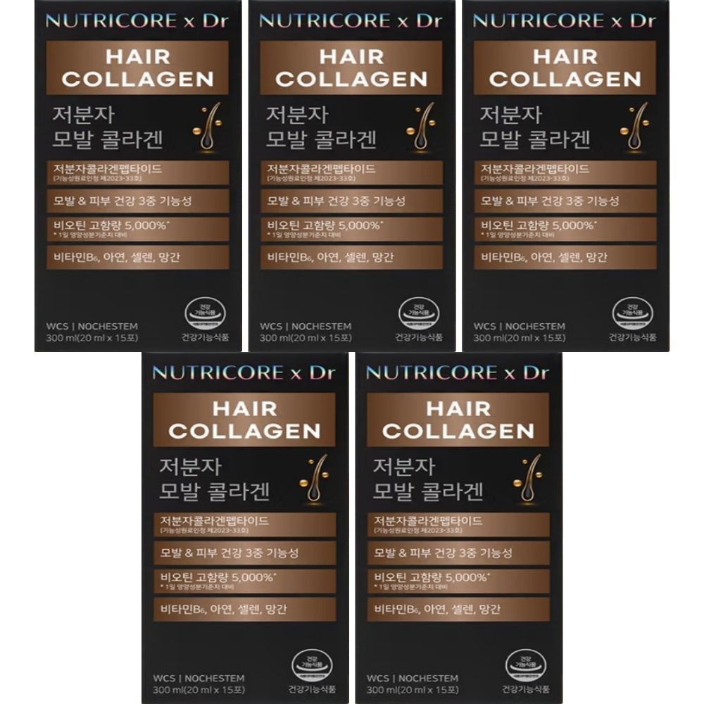 뉴트리코어 x Dr 저분자 모발 콜라겐 20ml x 15포, 5박스