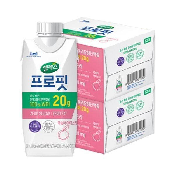 셀렉스 셀렉스 [보리보리]셀렉스 프로핏 Sports WPI 드링크 330ml 복숭아 24개