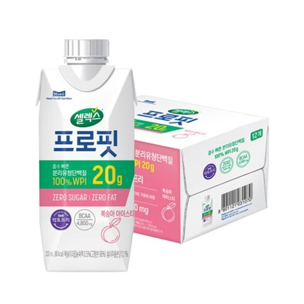 셀렉스 셀렉스 [보리보리]셀렉스 프로핏 Sports WPI 드링크 330ml 복숭아 12개