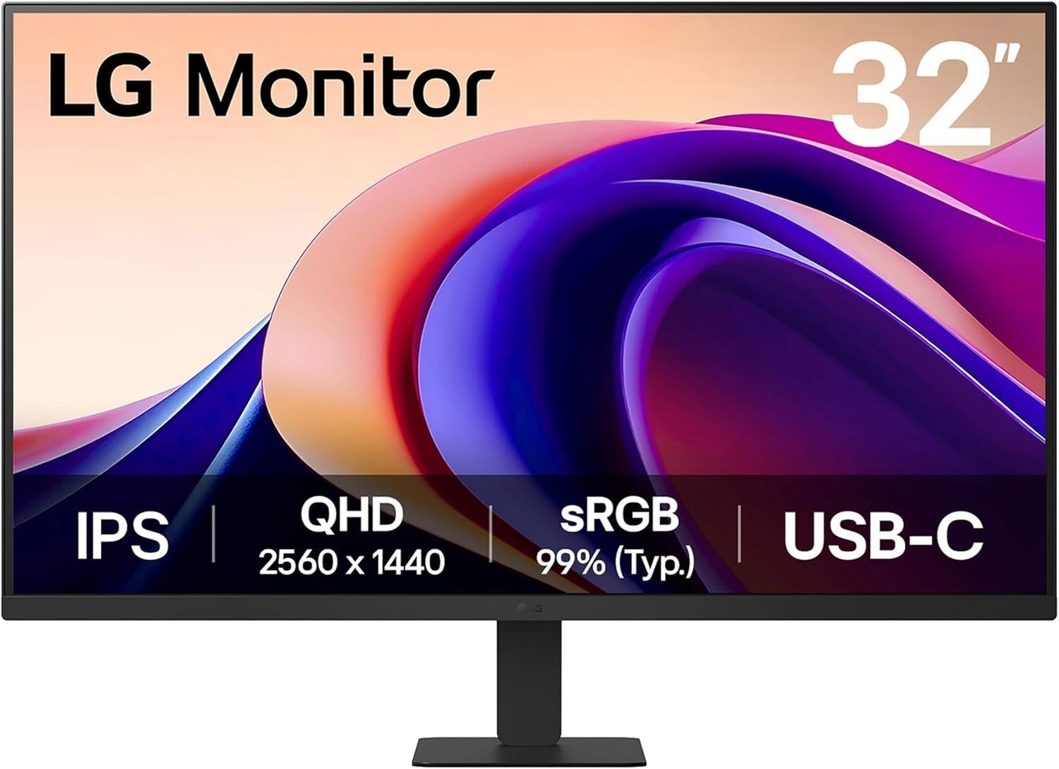 LG 32U631A-B 32인치 QHD (2560 x 1440) IPS 컴퓨터 모니터, 100Hz, 5ms, HDR10, 리더 모드, 깜빡임 방지, HDMI, USB Type-C 15W PD, 블랙