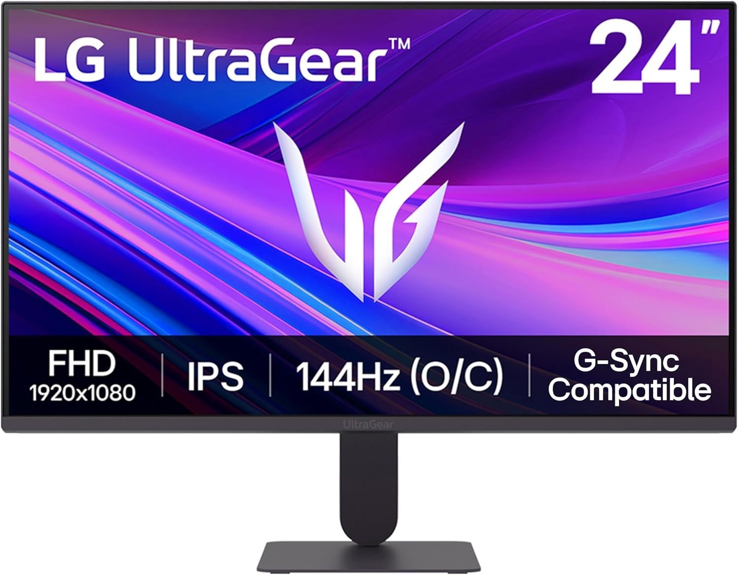 LG 24G411A-B 24인치 Ultragear 풀 HD (1920 x 1080) IPS 게이밍 모니터, 144Hz (O/C), 1ms MBR, NVIDIA G-Sync 호환, AMD FreeSync, HDR10, HDMI,