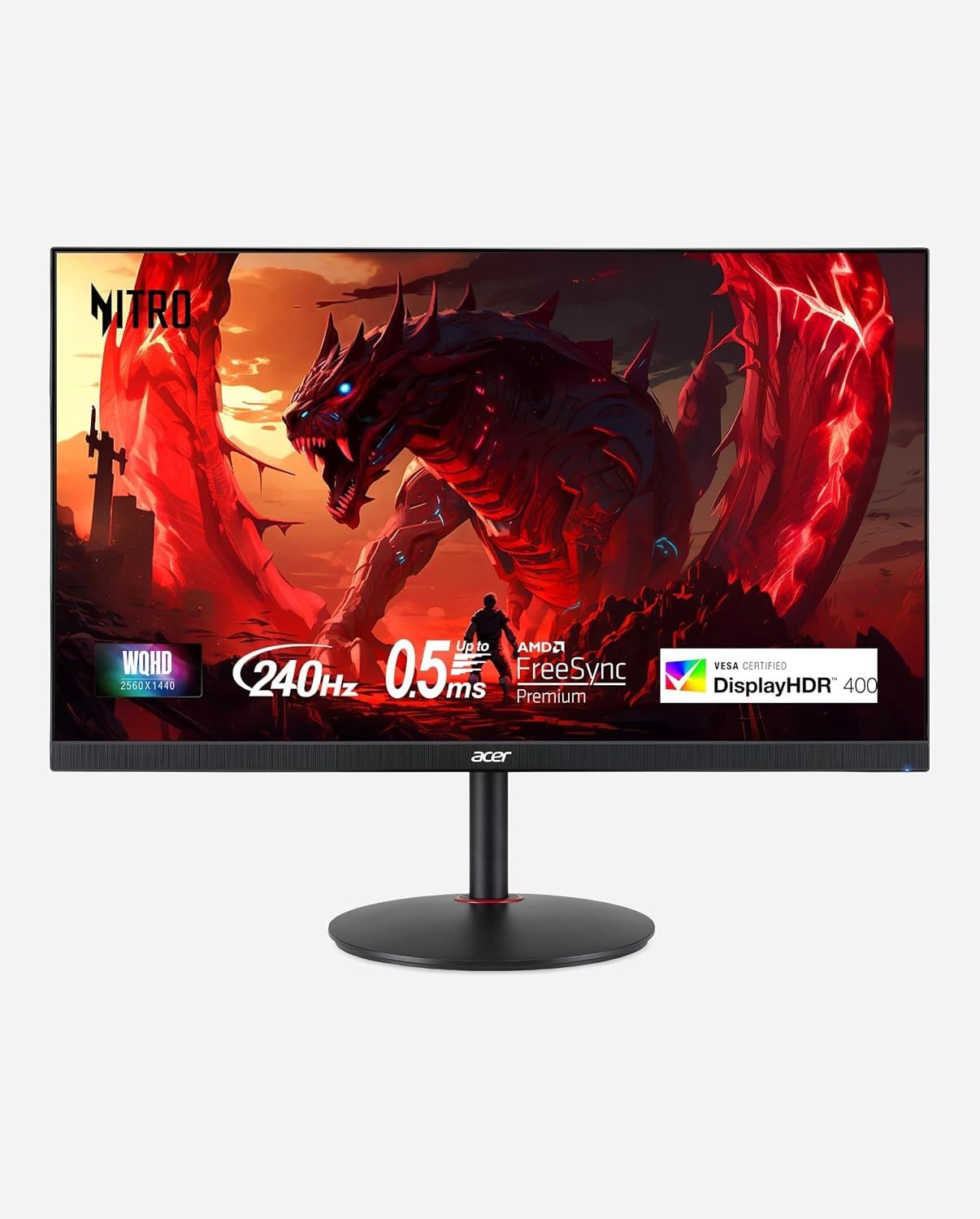 모니터 Acer Nitro 27인치 QHD 2560x1440 IPS 240Hz Gaming XV272U W2bmiiprx | 0.5ms, AMD FreeSync Premium, sRGB 99%, 2xHDMI, DisplayPort, VESA