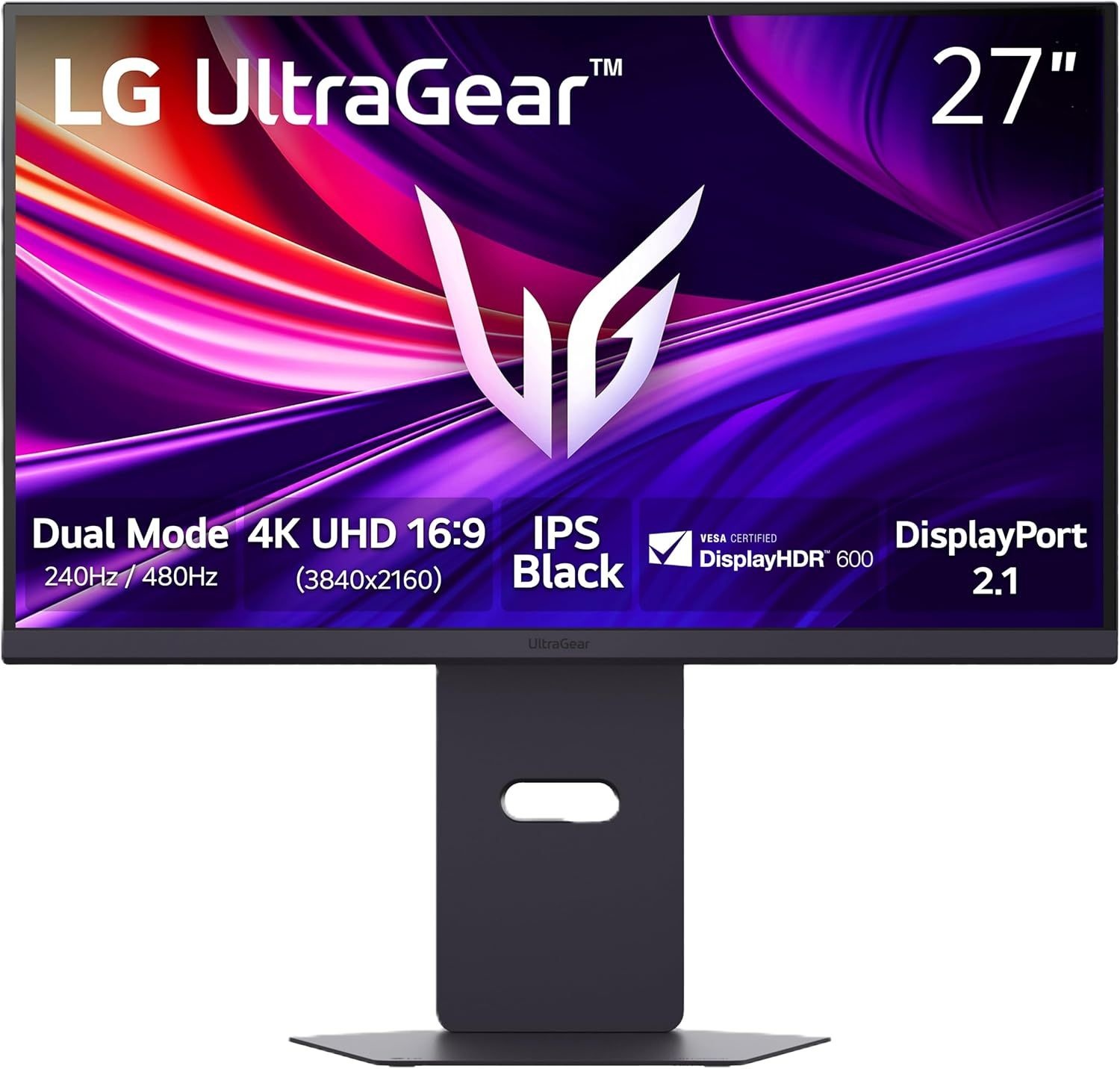 LG 27G850A-B 27인치 Ultragear 4K UHD (3840 x 2160) IPS 게이밍 모니터, 듀얼 모드 240Hz, 1ms, NVIDIA G-Sync 호환, AMD FreeSync Premium