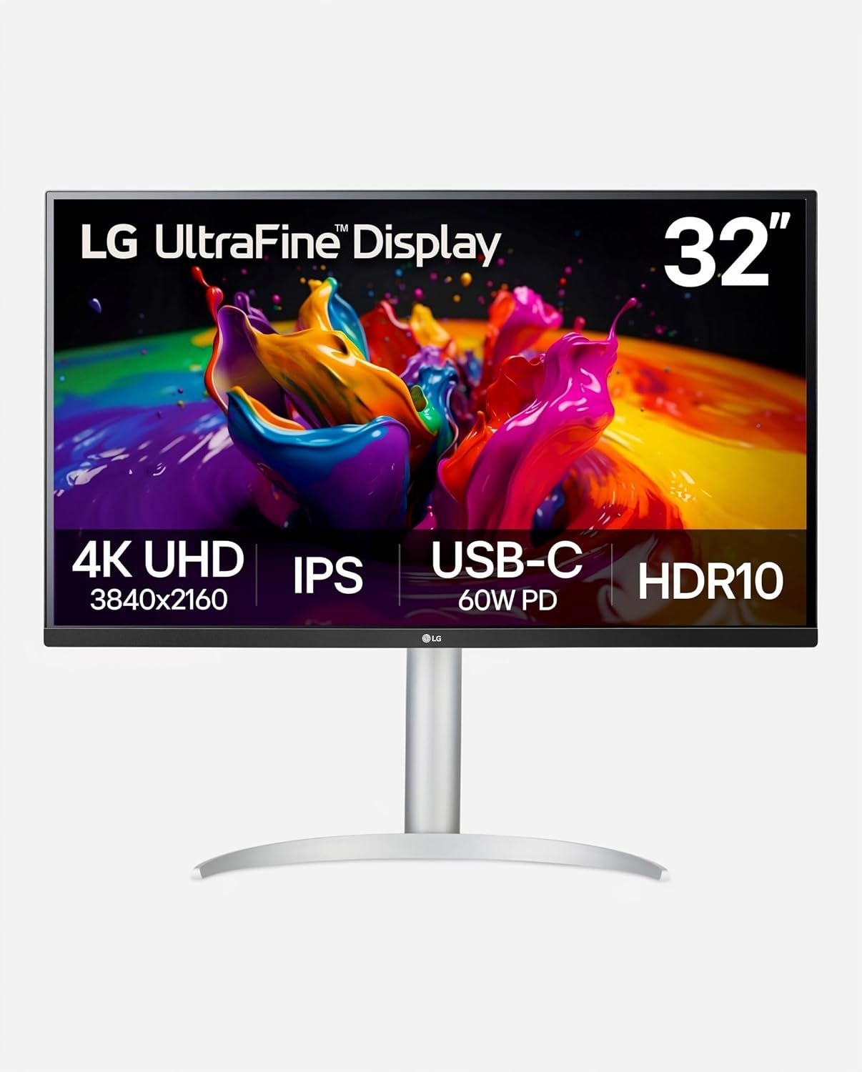 LG 32UP83AK-W 32인치 Ultrafine 4K UHD (3840 x 2160) IPS 컴퓨터 모니터, 60Hz, HDR10, 내장 스피커, 리더 모드, HDMI, DisplayPort, USB