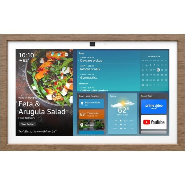 Amazon Echo &amp; Alexa [해외] Echo Show 15 번들: 완전히 새로운 Amazon 프레임용 포함 밝은 갈색 225980