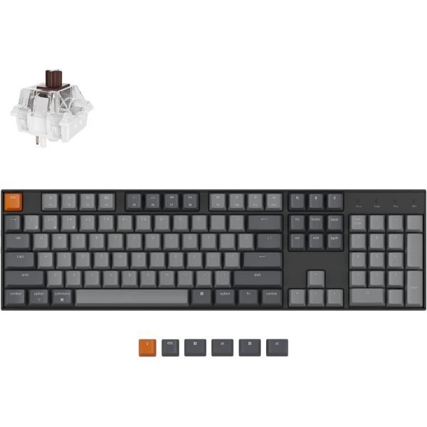 Keychron [해외] Keychron 키크론 K10 풀 사이즈 레이아웃 RGB 백라이트 핫스왑 가능 기계식 게이밍 키보드 Mac Windows 호환 104키 블루투