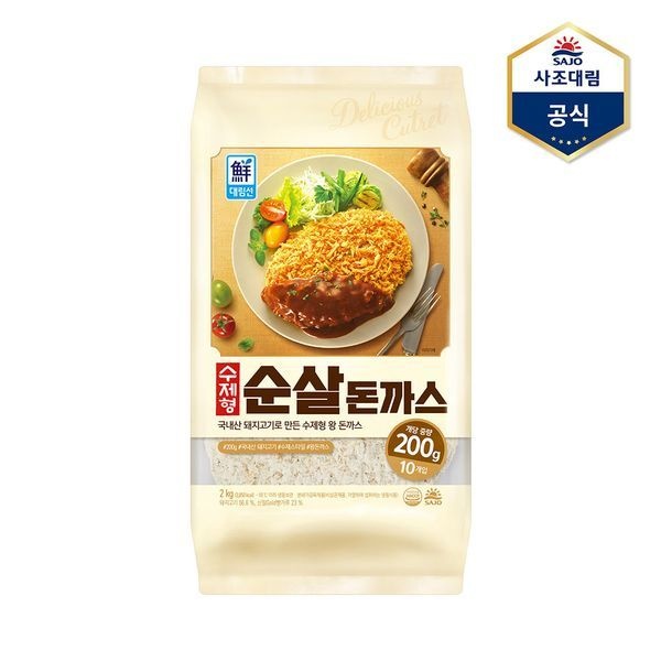 사조 [하프클럽]수제형순살돈까스 2,000g X 1개