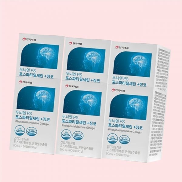 [오늘출발] 안국약품 두뇌엔 PS 포스파티딜세린+징코 6박스(500mgx60캡슐)(6개월) 2225826277 4894397