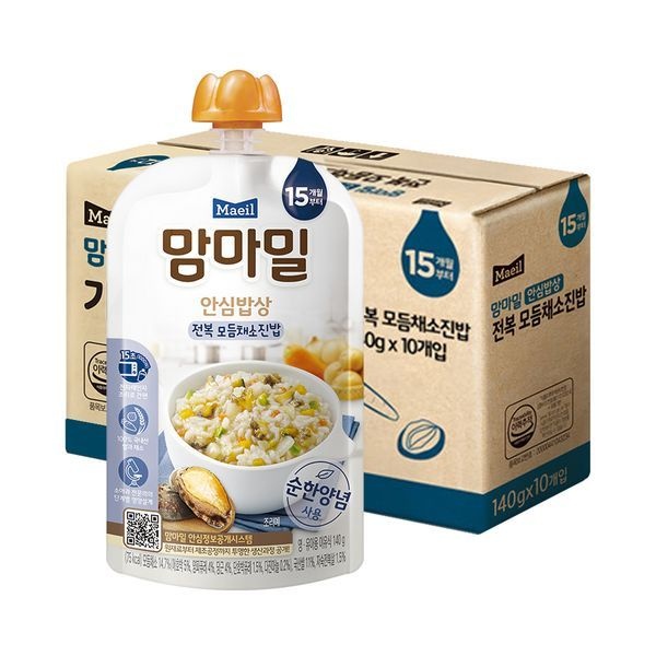 매일 [하프클럽]매일 맘마밀 안심밥상 전복모듬채소 140g 10팩 (15개월)
